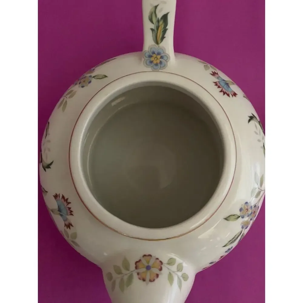 Vintage Andrea by Sadek Buckingham Floral Small Teapot with Lid Made In Japan